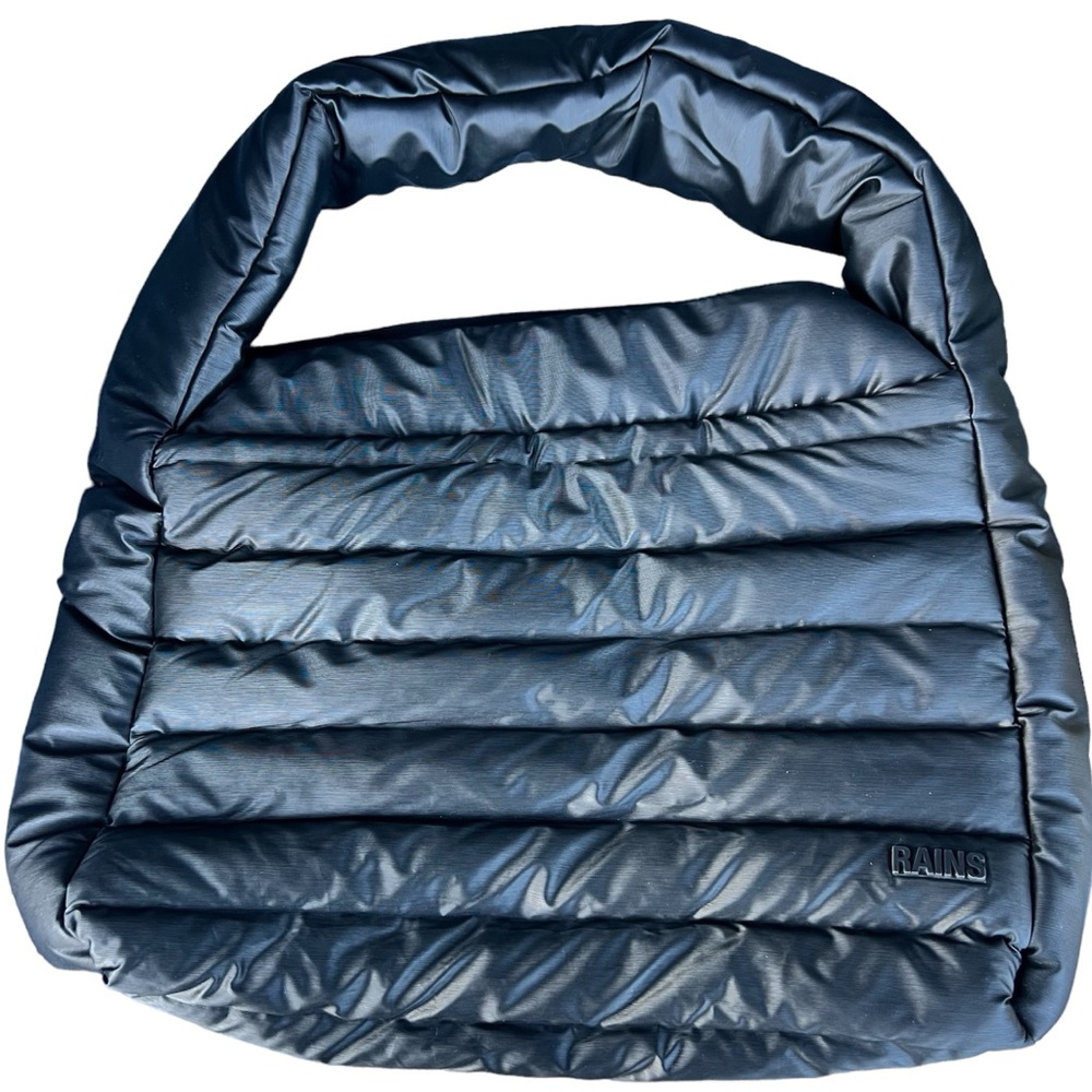 Rains Loop waterproof puffer shopper bag in black